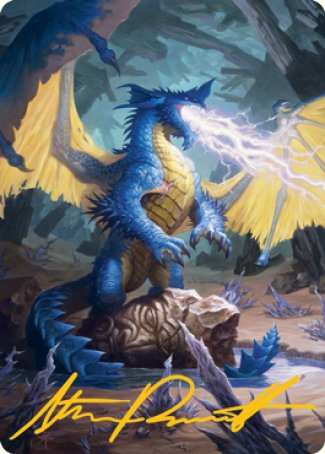 Blue Dragon Art Card (Gold-Stamped Signature) [Dungeons & Dragons: Adventures in the Forgotten Realms Art Series] | Good Games Morley