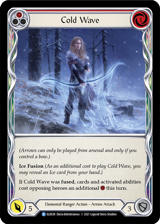 Cold Wave (Red) [ELE038] (Tales of Aria)  1st Edition Rainbow Foil | Good Games Morley