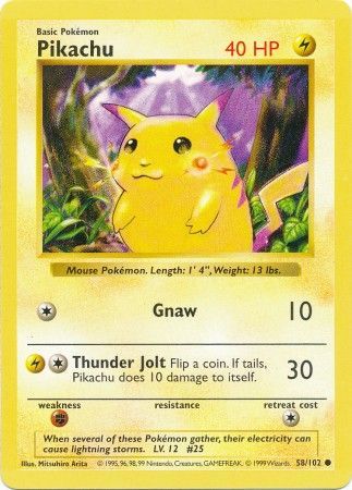Pikachu (58/102) (Red Cheeks Misprint) [Base Set Shadowless Unlimited] | Good Games Morley