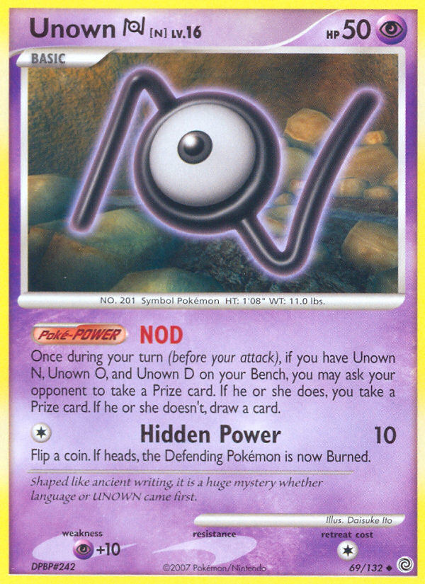 Unown N (69/132) [Diamond & Pearl: Secret Wonders] | Good Games Morley