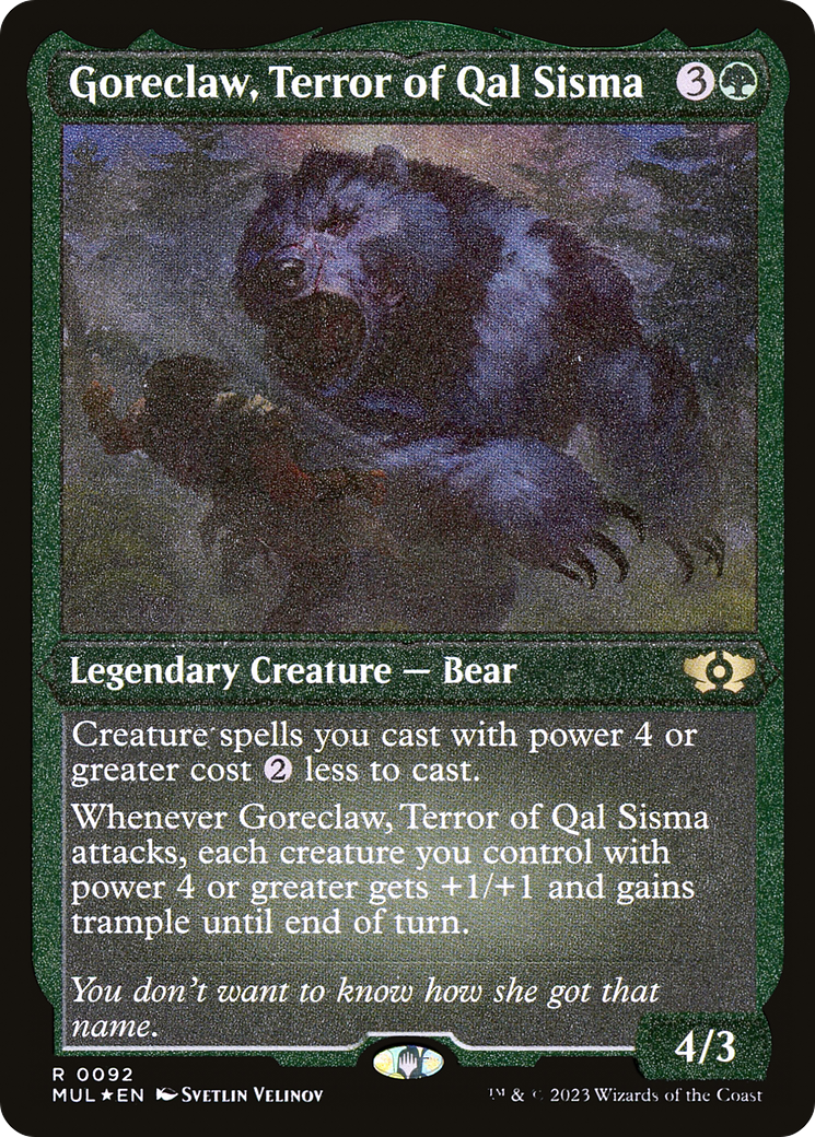 Goreclaw, Terror of Qal Sisma (Foil Etched) [Multiverse Legends] | Good Games Morley