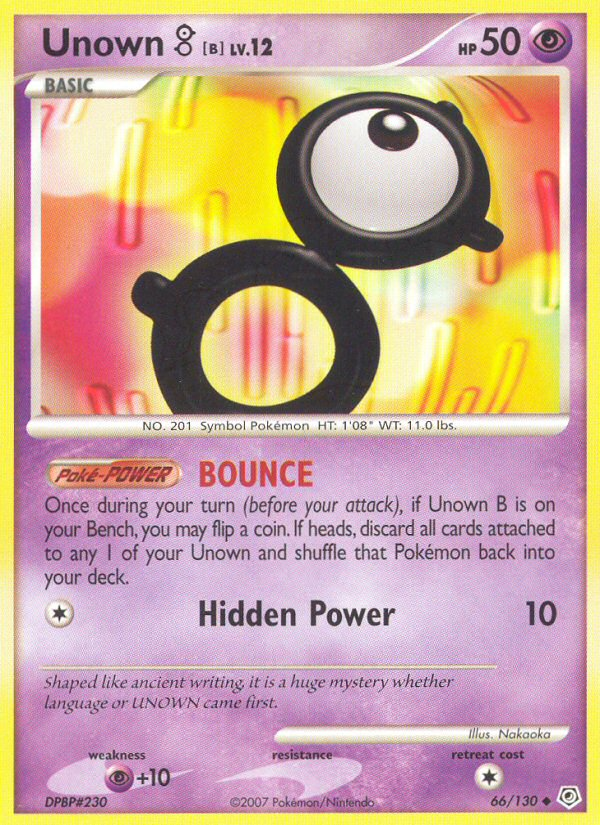 Unown B (66/130) [Diamond & Pearl: Base Set] | Good Games Morley