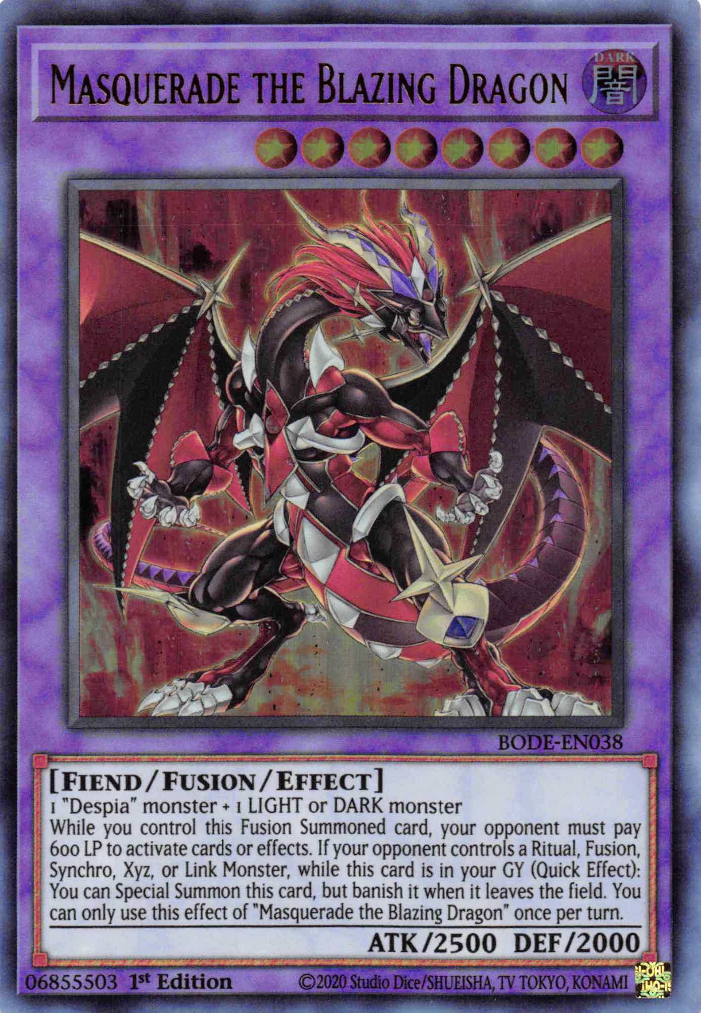 Masquerade the Blazing Dragon [BODE-EN038] Ultra Rare | Good Games Morley