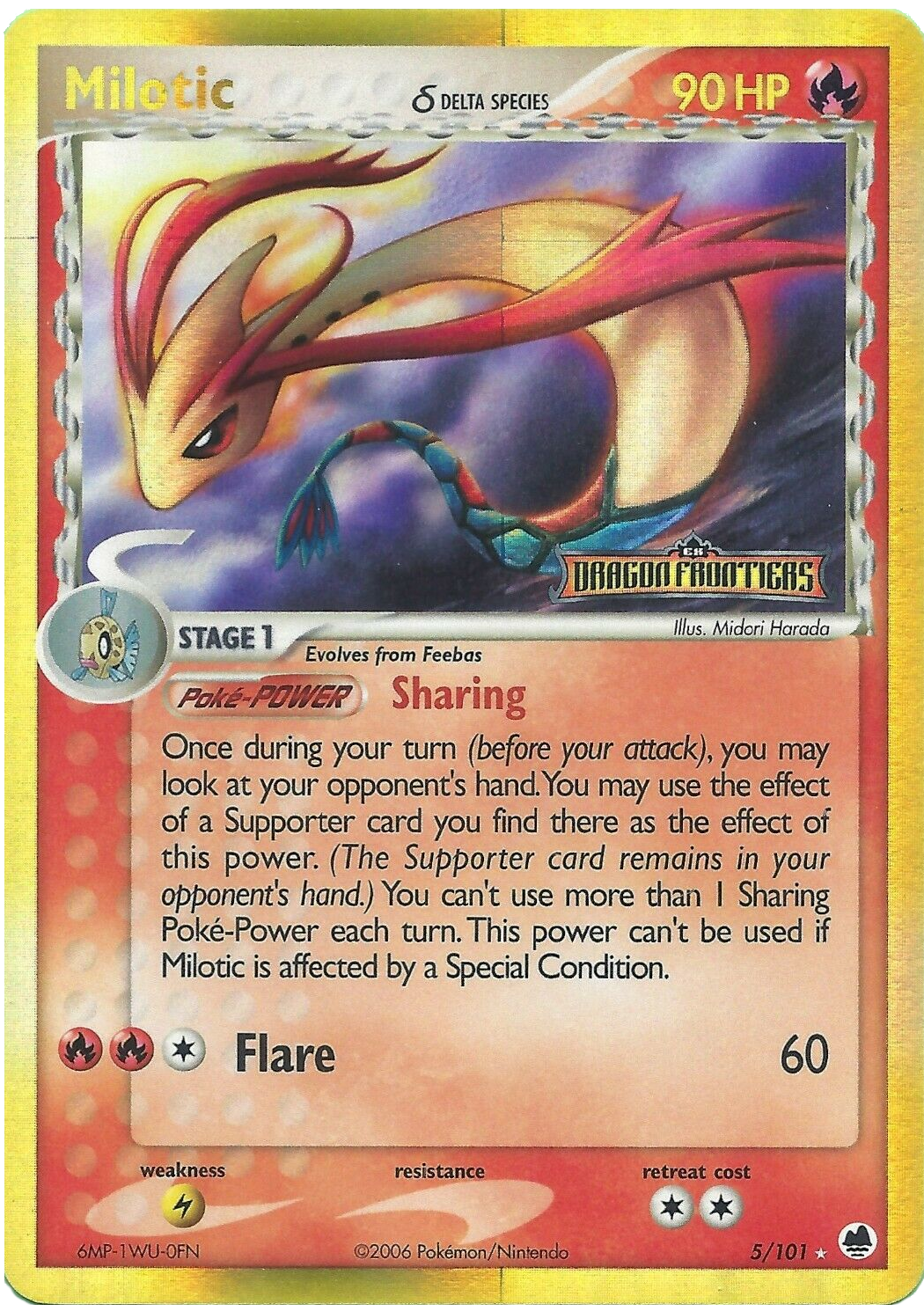 Milotic (5/101) (Delta Species) (Stamped) [EX: Dragon Frontiers] | Good Games Morley