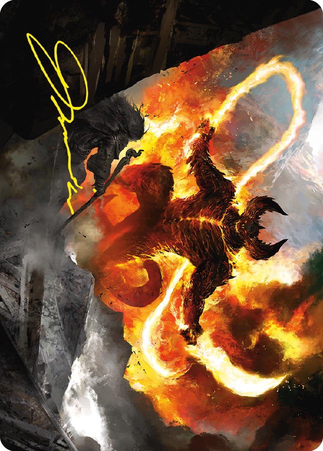 The Balrog, Flame of Udun Art Card (Gold-Stamped Signature) [The Lord of the Rings: Tales of Middle-earth Art Series] | Good Games Morley