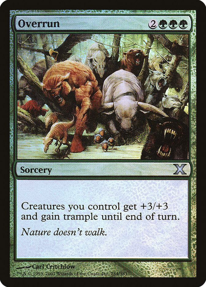 Overrun (Premium Foil) [Tenth Edition] | Good Games Morley