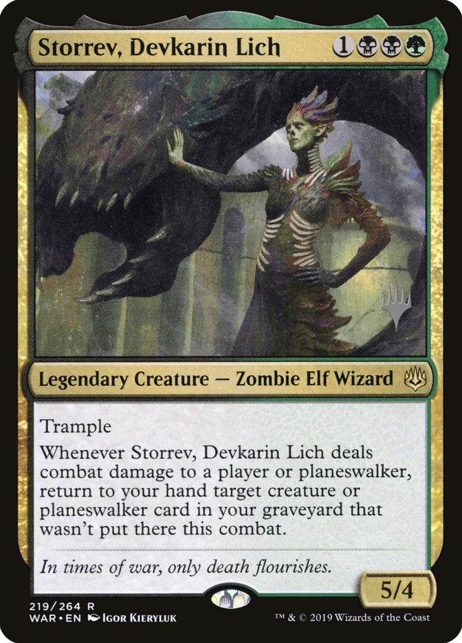 Storrev, Devkarin Lich (Promo Pack) [War of the Spark Promos] | Good Games Morley