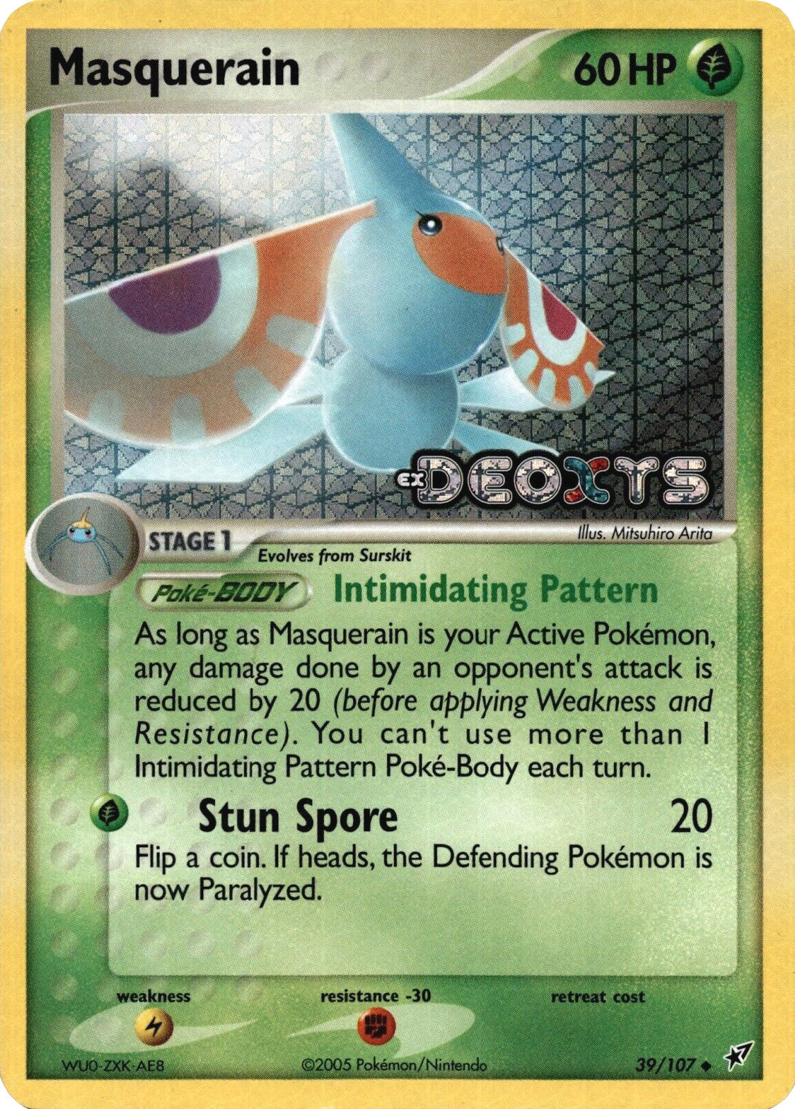 Masquerain (39/107) (Stamped) [EX: Deoxys] | Good Games Morley