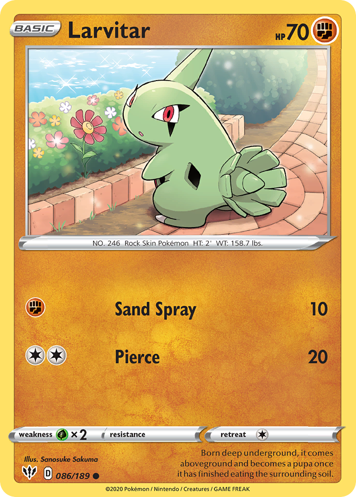 Larvitar (086/189) [Sword & Shield: Darkness Ablaze] | Good Games Morley