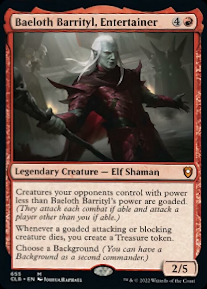 Baeloth Barrityl, Entertainer [Commander Legends: Battle for Baldur's Gate] | Good Games Morley