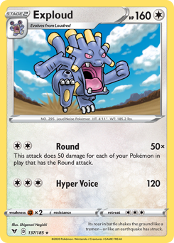 Exploud (137/185) [Sword & Shield: Vivid Voltage] | Good Games Morley