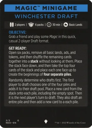 Winchester Draft (Magic Minigame) [Kamigawa: Neon Dynasty Minigame] | Good Games Morley