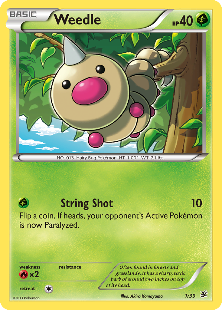 Weedle (1/39) [XY: Kalos Starter Set] | Good Games Morley