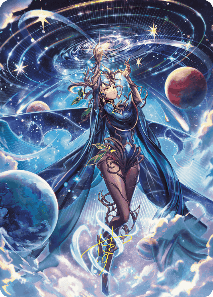Omniscience Anime Art Card (Gold-Stamped Signature) [Wilds of Eldraine Art Series] | Good Games Morley
