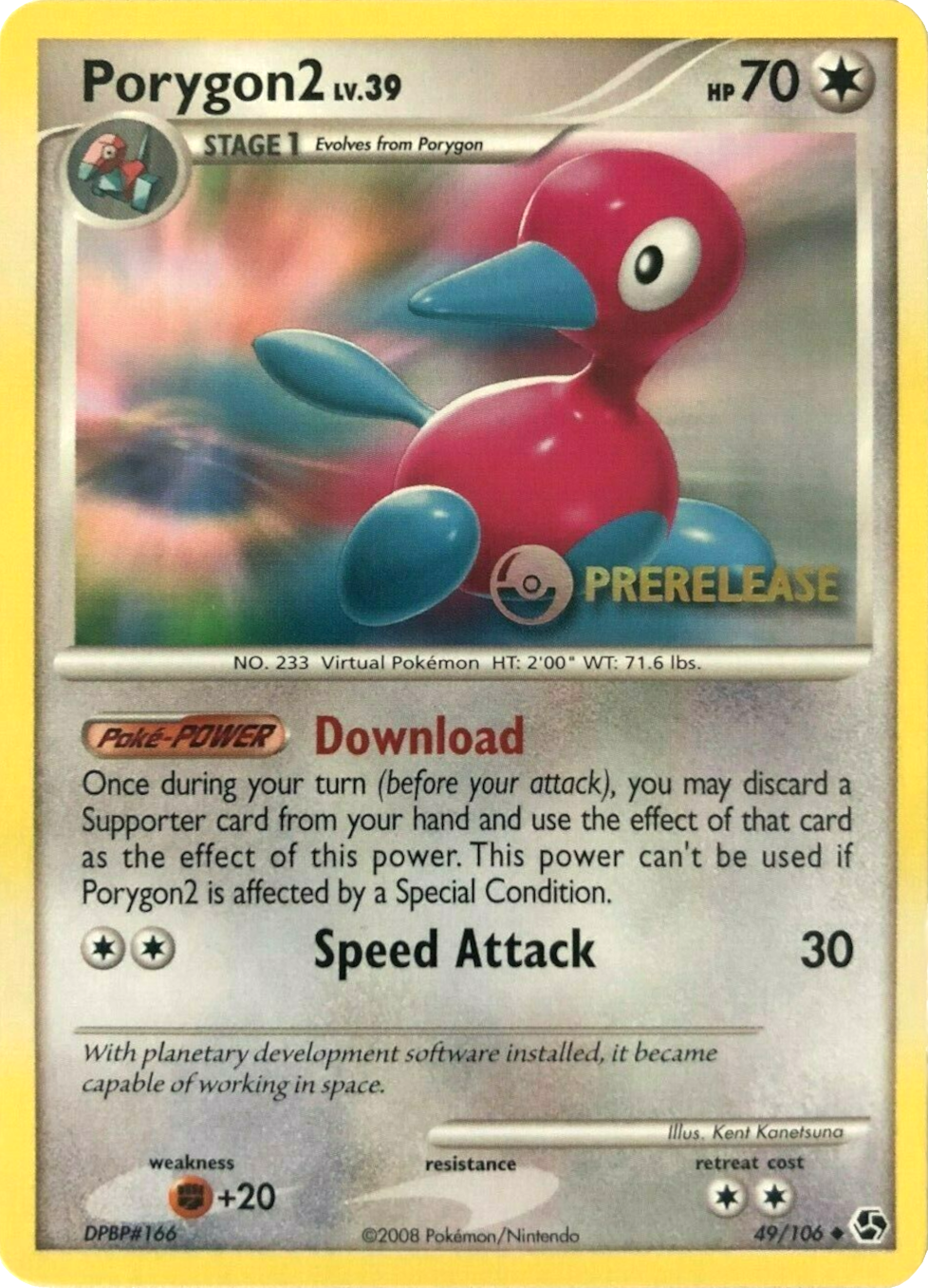 Porygon2 (49/106) (Prerelease Promo) [Diamond & Pearl: Black Star Promos] | Good Games Morley