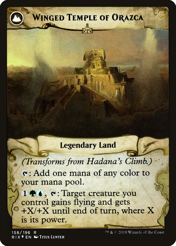 Hadana's Climb // Winged Temple of Orazca [Rivals of Ixalan Prerelease Promos] | Good Games Morley