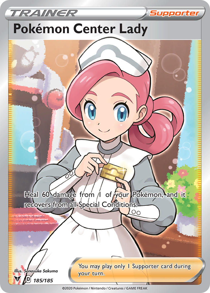 Pokemon Center Lady (185/185) [Sword & Shield: Vivid Voltage] | Good Games Morley