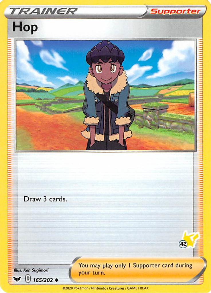 Hop (165/202) (Pikachu Stamp #42) [Battle Academy 2022] | Good Games Morley