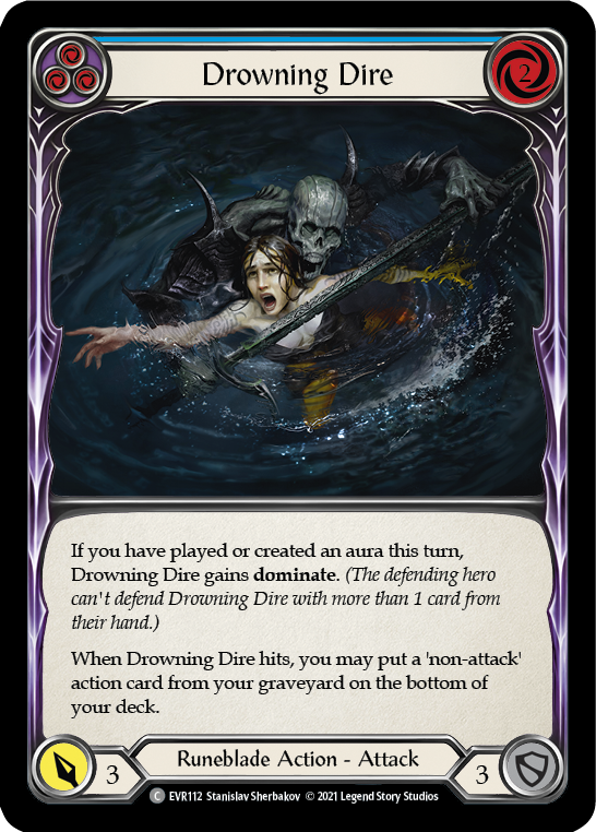 Drowning Dire (Blue) [EVR112] (Everfest)  1st Edition Rainbow Foil | Good Games Morley