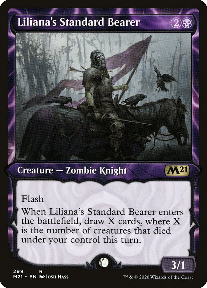 Liliana's Standard Bearer (Showcase) [Core Set 2021] | Good Games Morley