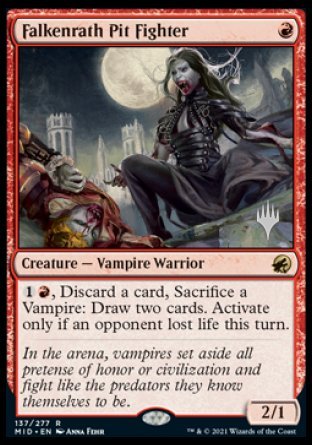 Falkenrath Pit Fighter (Promo Pack) [Innistrad: Midnight Hunt Promos] | Good Games Morley