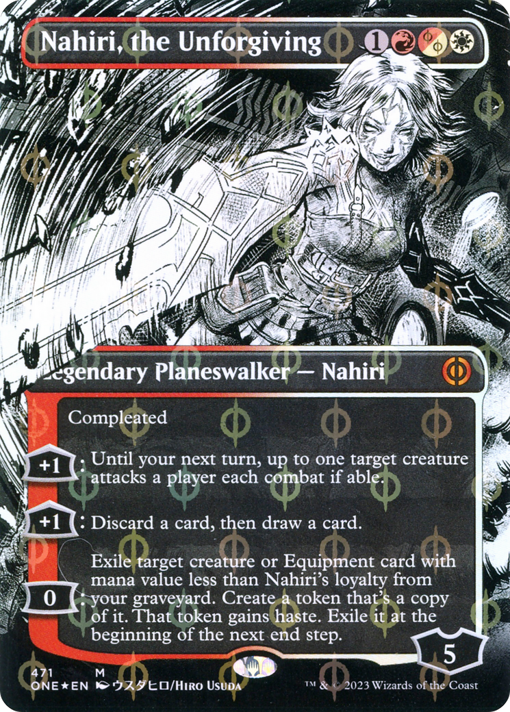 Nahiri, the Unforgiving (Borderless Manga Step-and-Compleat Foil) [Phyrexia: All Will Be One] | Good Games Morley