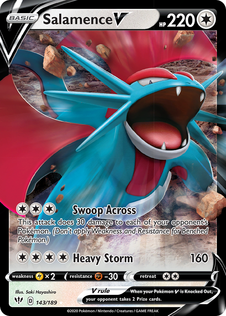 Salamence V (143/189) [Sword & Shield: Darkness Ablaze] | Good Games Morley