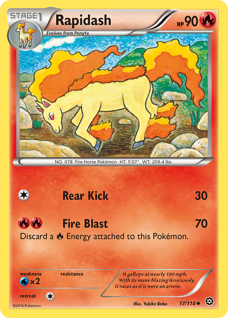 Rapidash (17/114) [XY: Steam Siege] | Good Games Morley