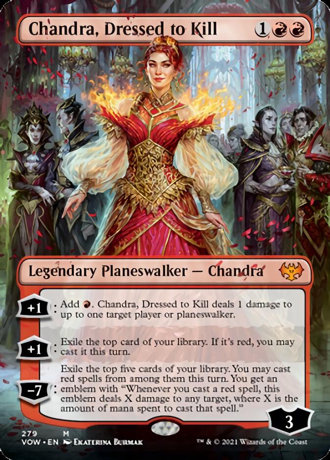 Chandra, Dressed to Kill (Borderless) [Innistrad: Crimson Vow] | Good Games Morley