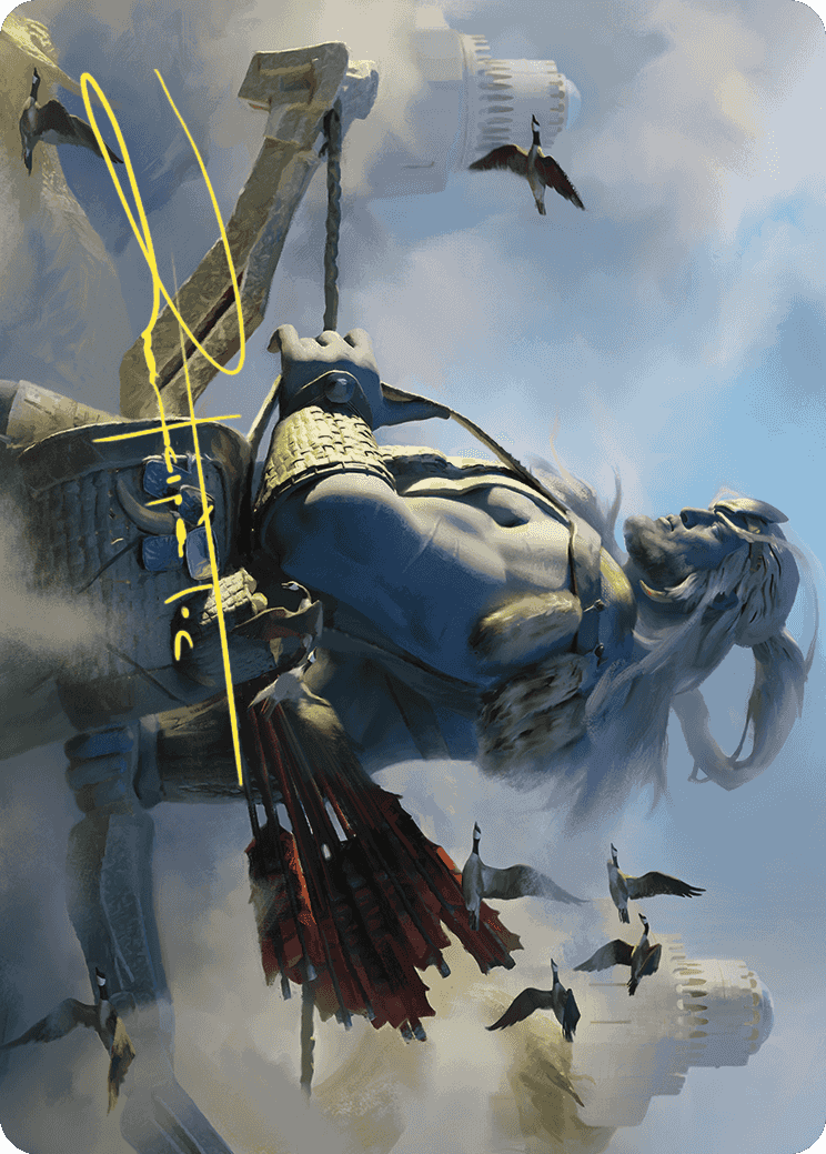 Skybeast Tracker Art Card (Gold-Stamped Signature) [Wilds of Eldraine Art Series] | Good Games Morley