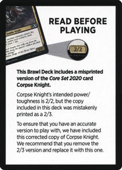 Corpse Knight Reminder Card (Knights' Charge Brawl Deck) [Core Set 2020 Tokens] | Good Games Morley