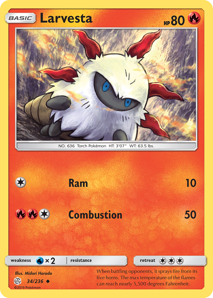 Larvesta (34/236) [Sun & Moon: Cosmic Eclipse] | Good Games Morley