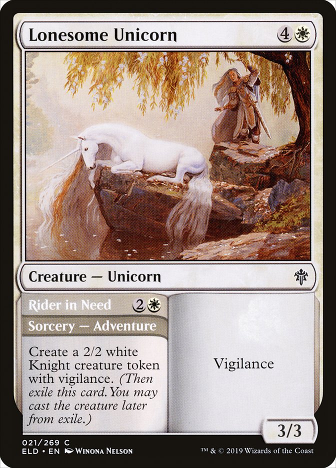 Lonesome Unicorn // Rider in Need [Throne of Eldraine] | Good Games Morley