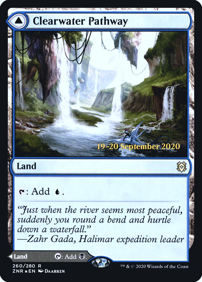 Clearwater Pathway // Murkwater Pathway [Zendikar Rising Prerelease Promos] | Good Games Morley