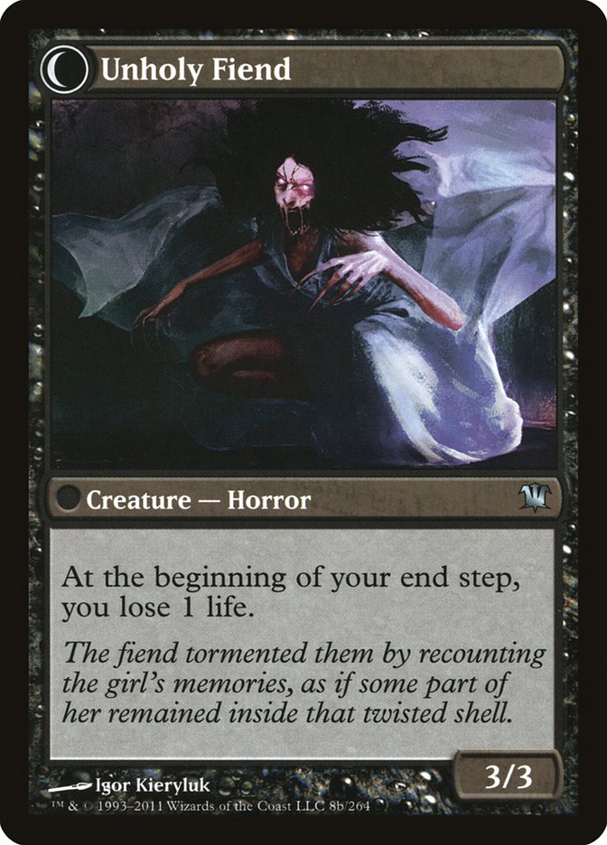 Cloistered Youth // Unholy Fiend [Innistrad] | Good Games Morley