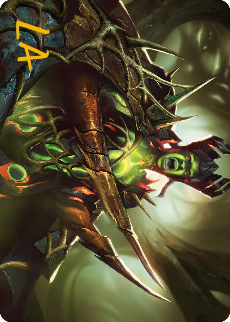 Maze's Mantle Art Card (Gold-Stamped Signature) [Phyrexia: All Will Be One Art Series] | Good Games Morley