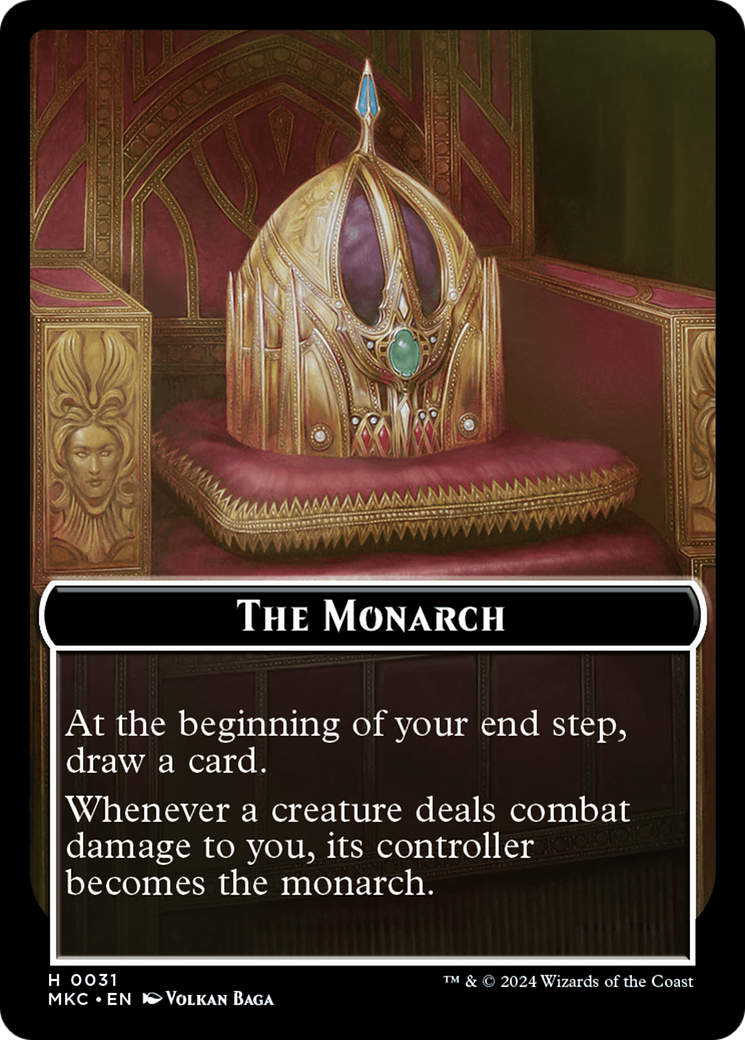Gold // The Monarch Double-Sided Token [Murders at Karlov Manor Commander Tokens] | Good Games Morley