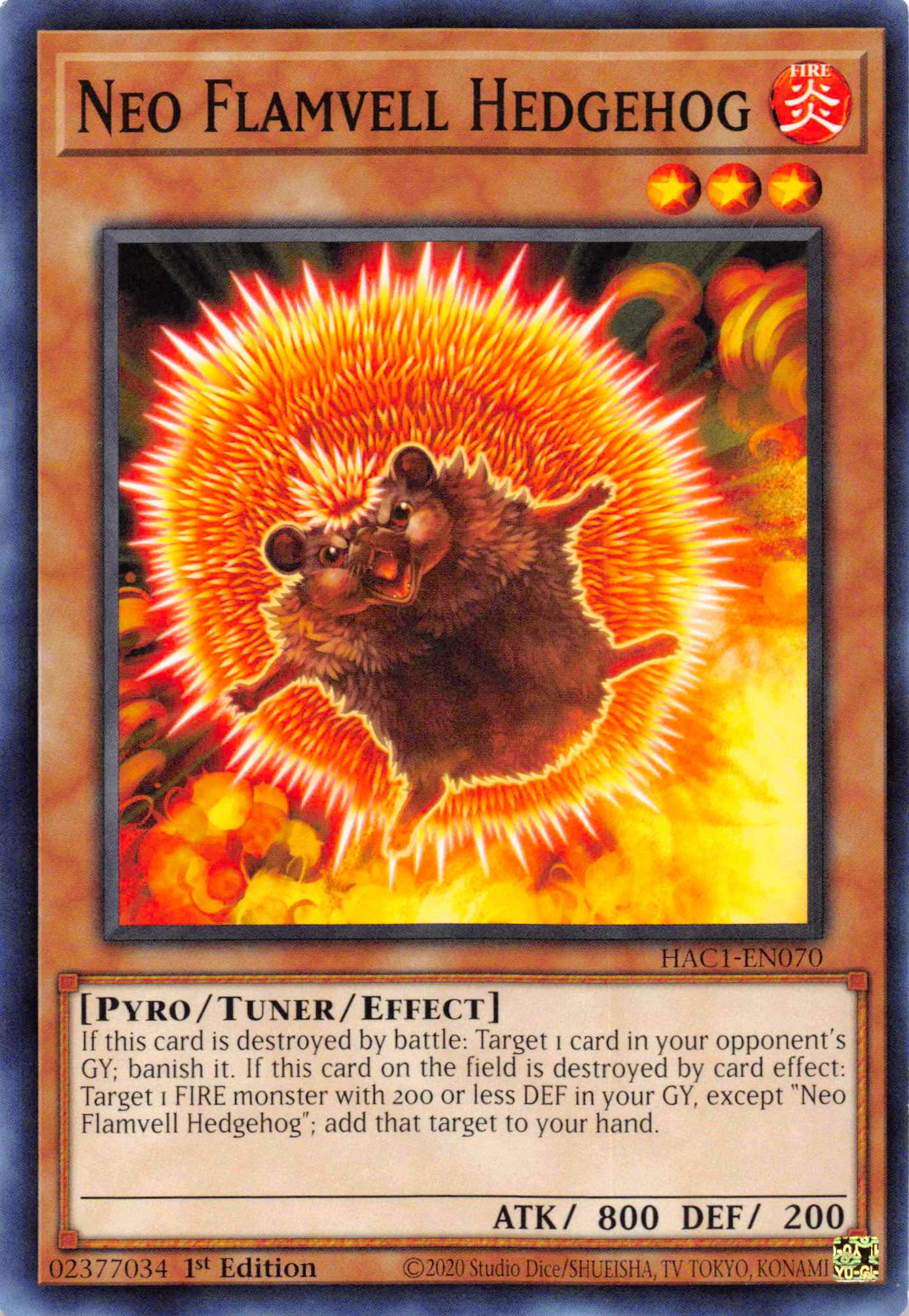 Neo Flamvell Hedgehog [HAC1-EN070] Common | Good Games Morley