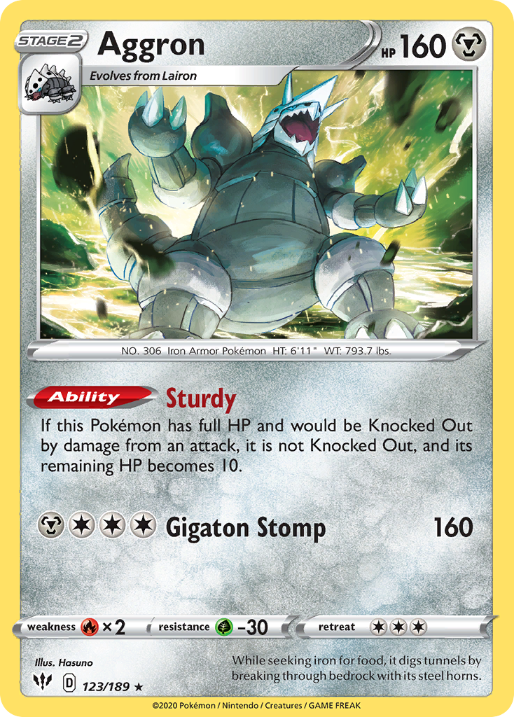 Aggron (123/189) [Sword & Shield: Darkness Ablaze] | Good Games Morley