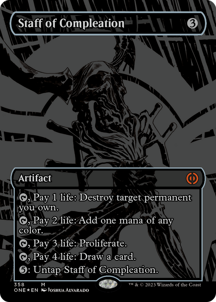 Staff of Compleation (Oil Slick Raised Foil) [Phyrexia: All Will Be One] | Good Games Morley