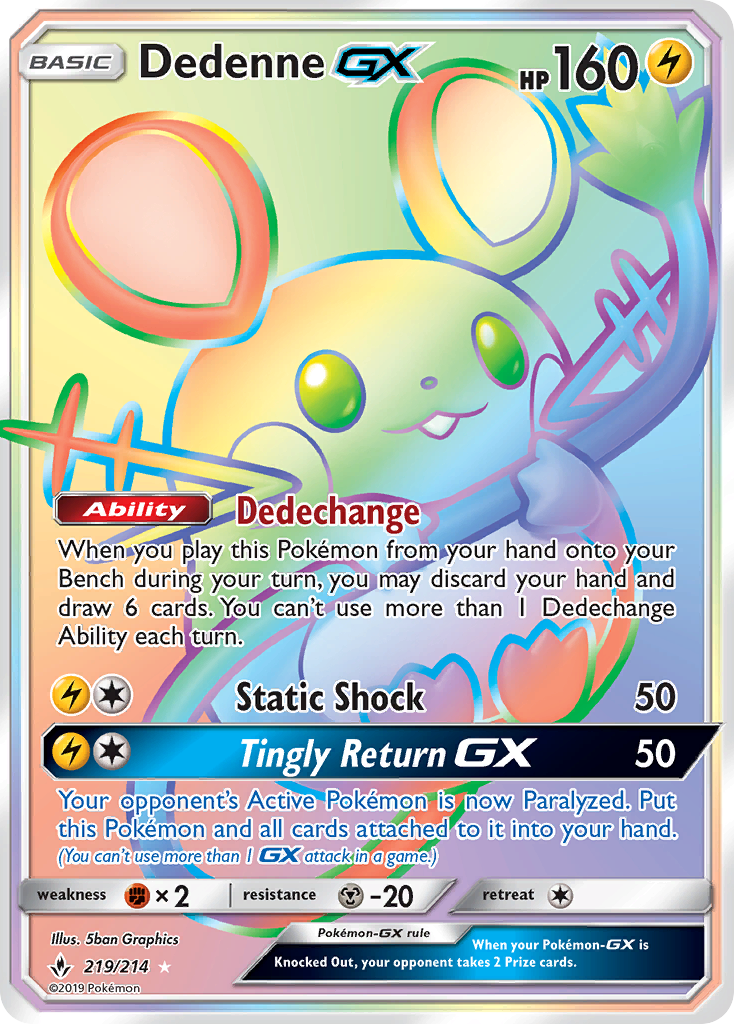 Dedenne GX (219/214) [Sun & Moon: Unbroken Bonds] | Good Games Morley