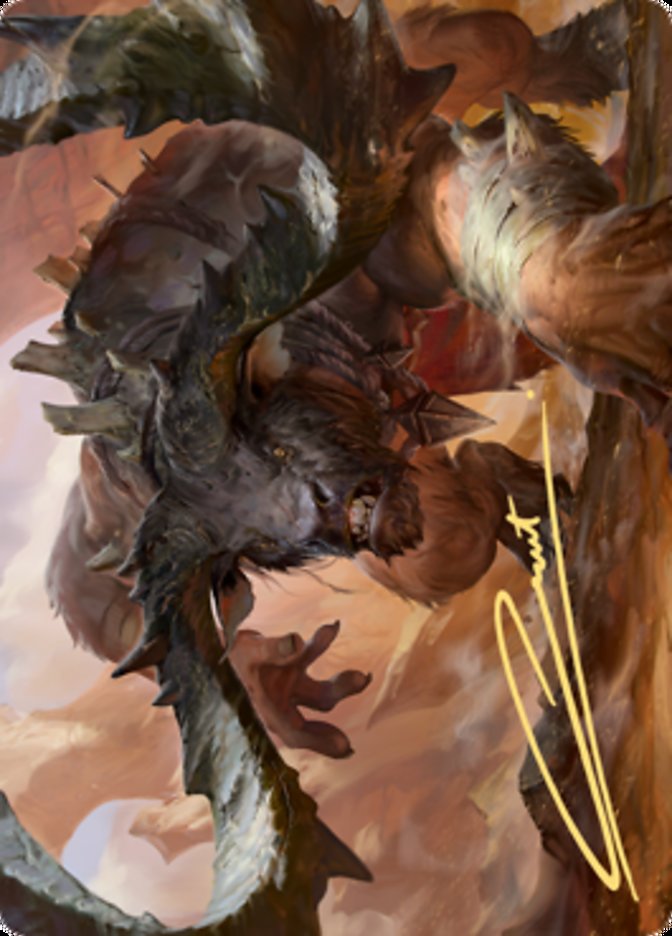 Moraug, Fury of Akoum Art Card (Gold-Stamped Signature) [Zendikar Rising Art Series] | Good Games Morley