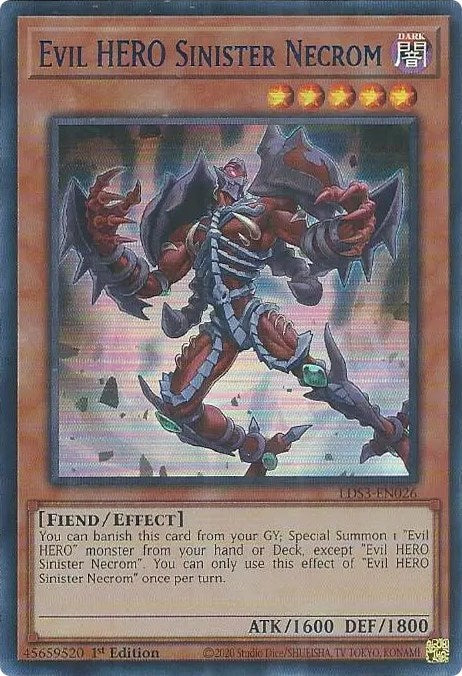 Evil HERO Sinister Necrom (Blue) [LDS3-EN026] Ultra Rare | Good Games Morley