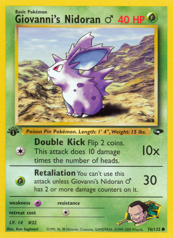 Giovanni's Nidoran (76/132) (Male) [Gym Challenge 1st Edition] | Good Games Morley