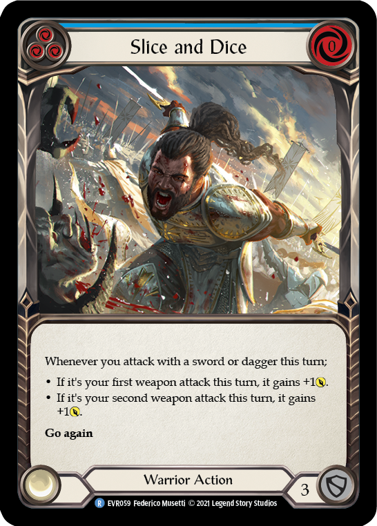 Slice and Dice (Blue) [EVR059] (Everfest)  1st Edition Rainbow Foil | Good Games Morley