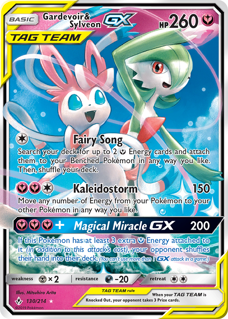 Gardevoir & Sylveon GX (130/214) [Sun & Moon: Unbroken Bonds] | Good Games Morley