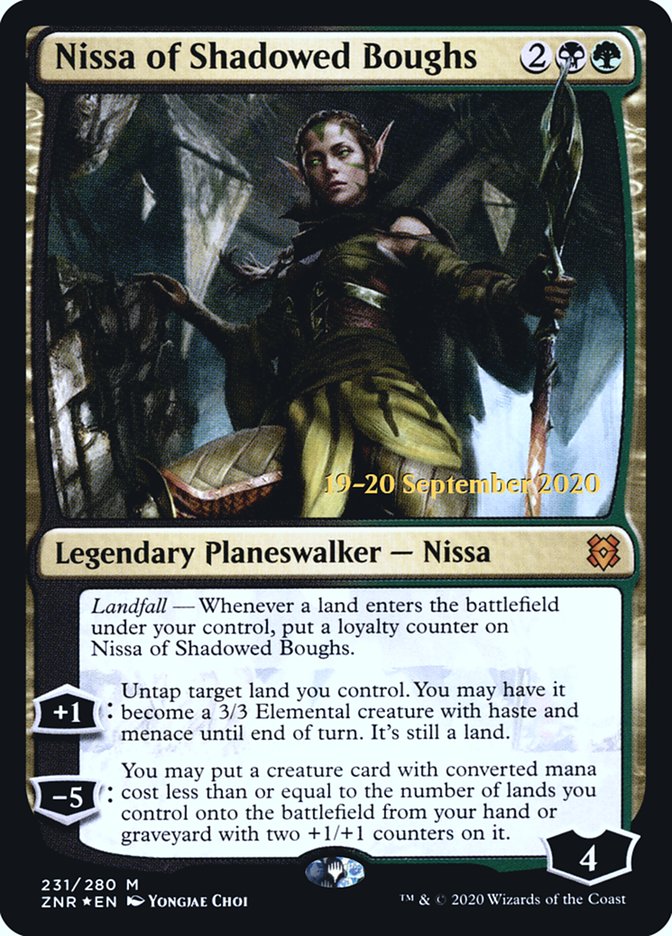 Nissa of Shadowed Boughs [Zendikar Rising Prerelease Promos] | Good Games Morley