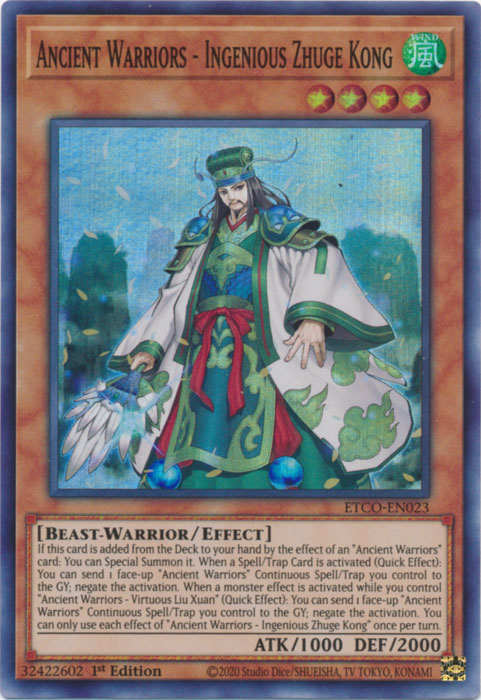 Ancient Warriors - Ingenious Zhuge Kong [ETCO-EN023] Super Rare | Good Games Morley